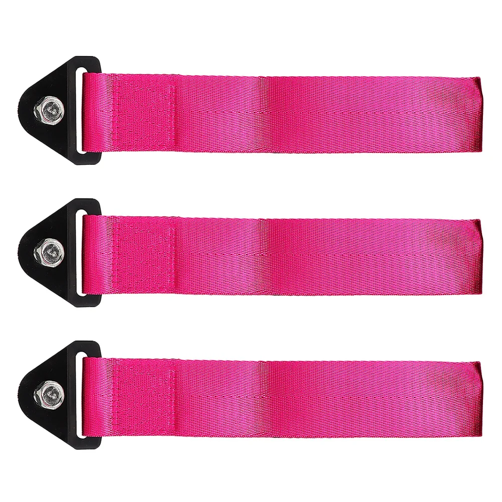 

3Pcs Universal Car Modification Accessories Stylish Decorative Tow Strap Front Bumper Easy Installation Durable