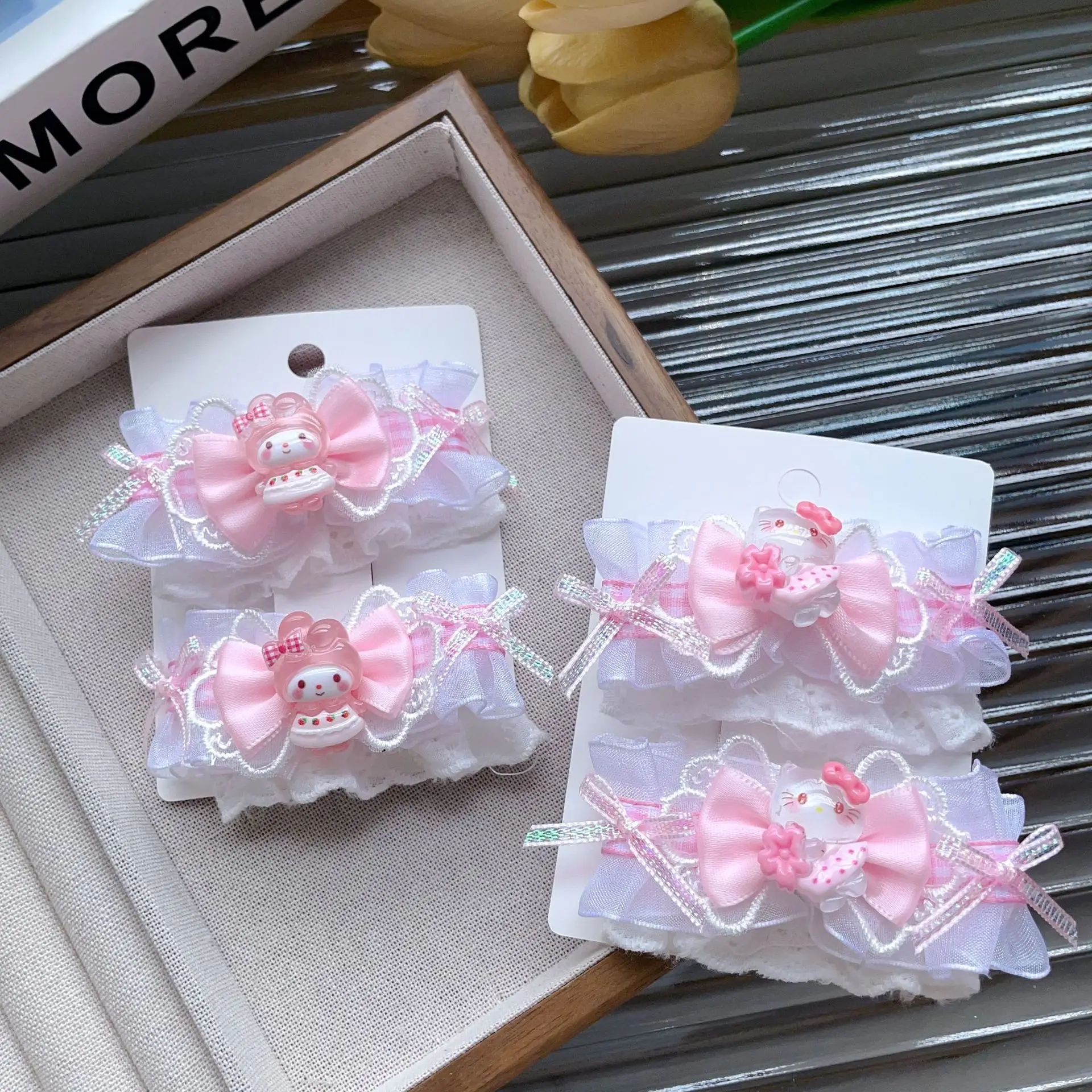 Handmade Ruffled Lolita Series Adorable Cartoon-Style Matching Hair Accessories for Girls