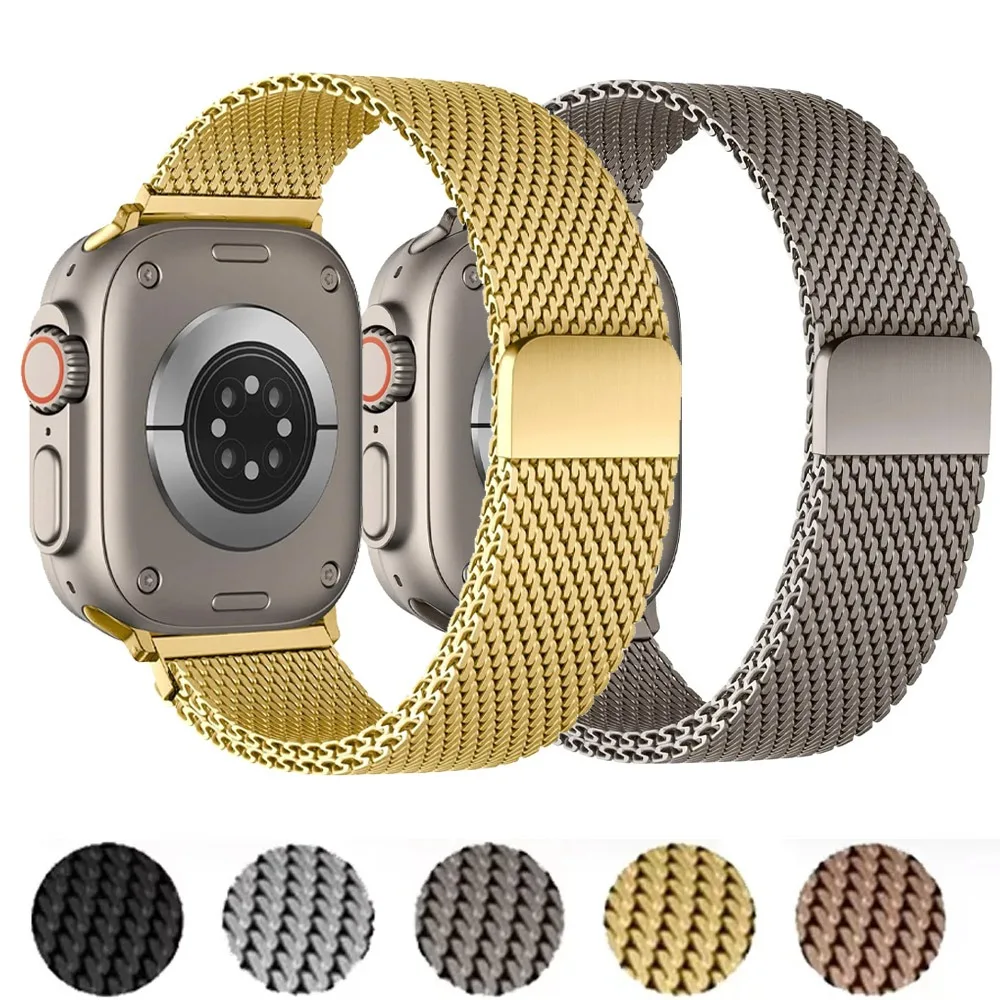 Milanese-Armband für Apple Watch Ultra 3 2 1 49mm 11 10 46mm 42mm Atmungsaktives Armband IWatch 9 8 7 6 5 4 SE3 45mm 44mm 41mm 40mm