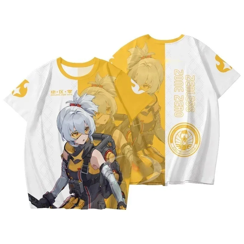 لعبة شعبية Zenless Zone Zero Evelyn Chevalier الجرافيك تي شيرت ثلاثية الأبعاد طباعة طفل Y2k أفضل الرجال/النساء Harajuku قصيرة الأكمام س الرقبة المحملة