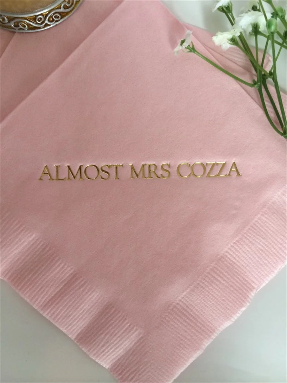 

50PCS Personalized Napkins Almost Mrs Mrs. Bridal Shower Wedding Personalized Cocktail Beverage Paper Party Monogram Custom Lunc