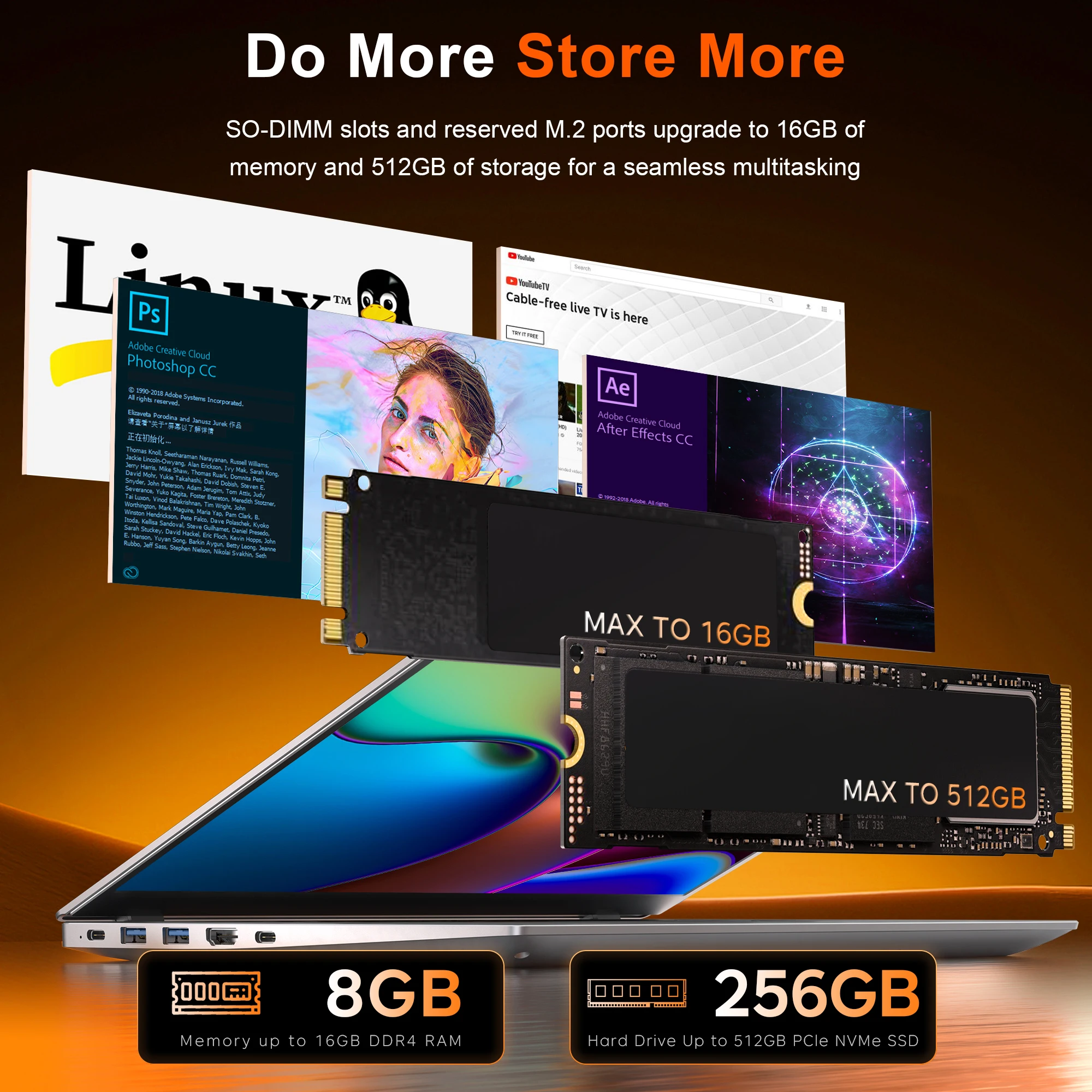 أجهزة الكمبيوتر المحمولة 14 بوصة AMD 3020e 8GB RAM 256GB SSD ما يصل إلى توسيع 1 تيرابايت الكمبيوتر المحمول المحمولة كمبيوتر محمول Windows11 حياة بطارية طويلة #5