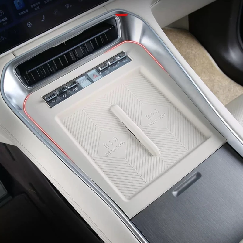 

Для DENZA N9 центральное управление полное покрытие беспроводная зарядка силиконовая накладка противоскользящий коврик модифицированные аксессуары для салона автомобиля