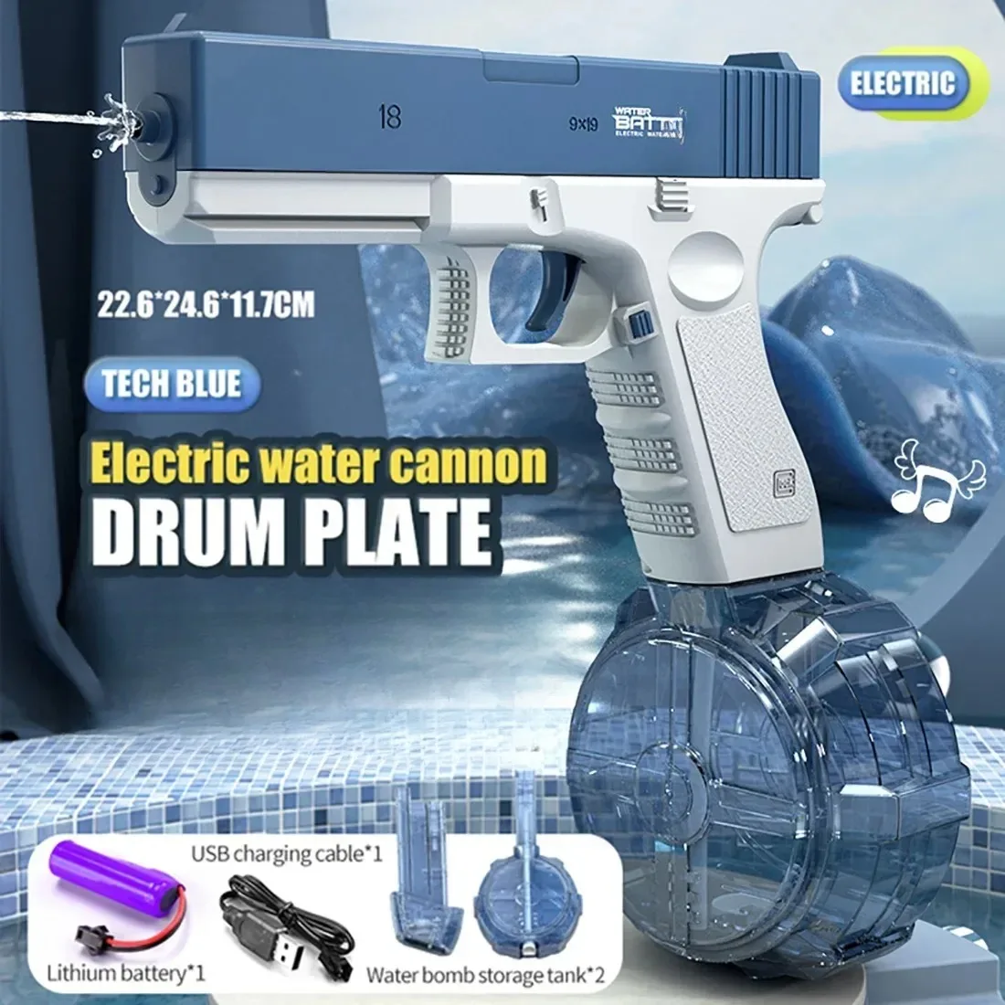 Electric Water Gun Toys Bursts Children's High-pressure Strong Charging Energy Water Automatic Water Spray Children's Toy Guns