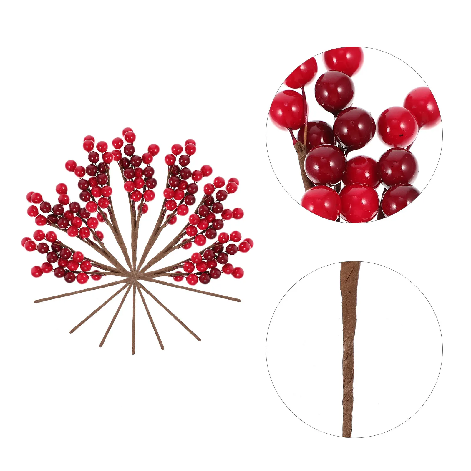 

10Pcs Christmas Red Berry Stems Artificial Berry Branches Realistic Decorative Faux Berries for Table Setting Holiday Decor