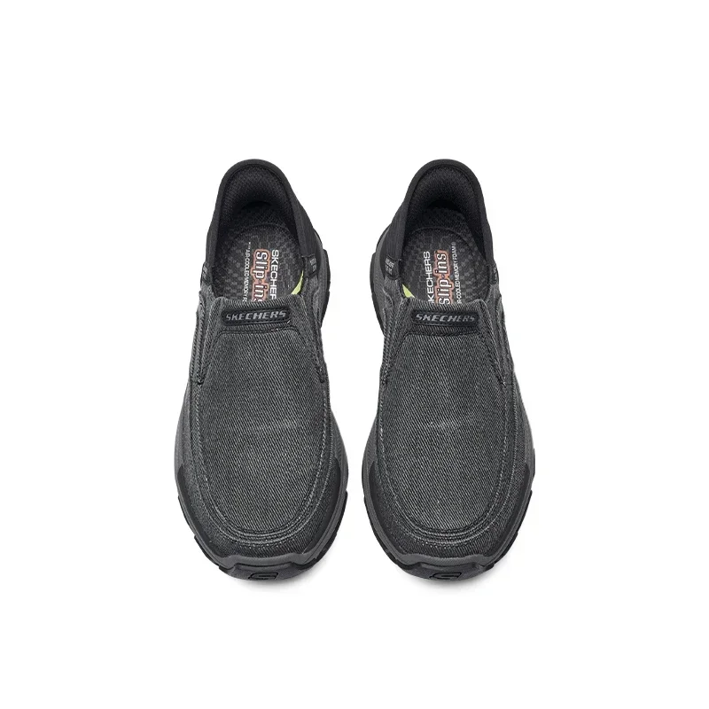 Skechers sepatu Slip-on ringan pria, alas kaki kanvas kasual, Nyaman Anti Slip dan bernafas RESPECTED RESPECTED