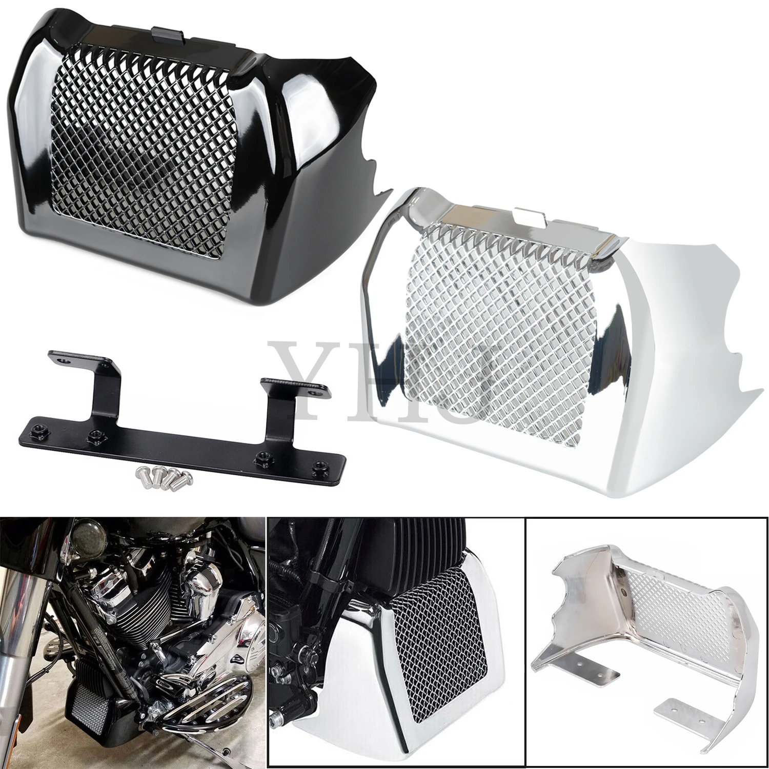 

Oil Cooler Cover Kit For Harley Touring Road King Street Glide FLHXS FLTRX FLHR 2017-2023 Black/Chrome Motorcycle Accessories