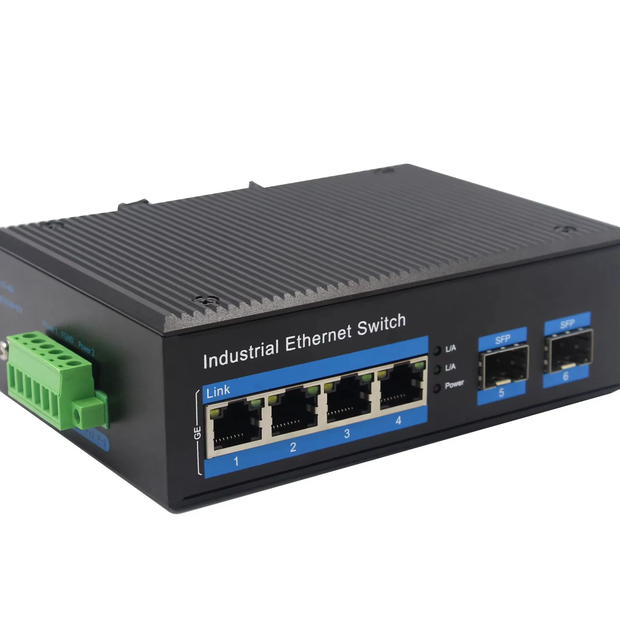 LBTD24G Industrial Switch 4 1000Mbps Ethernet 2 1000Mbps Fiber Optic Port Plug and Play Full Half Duplex Power DC 12 to 52V