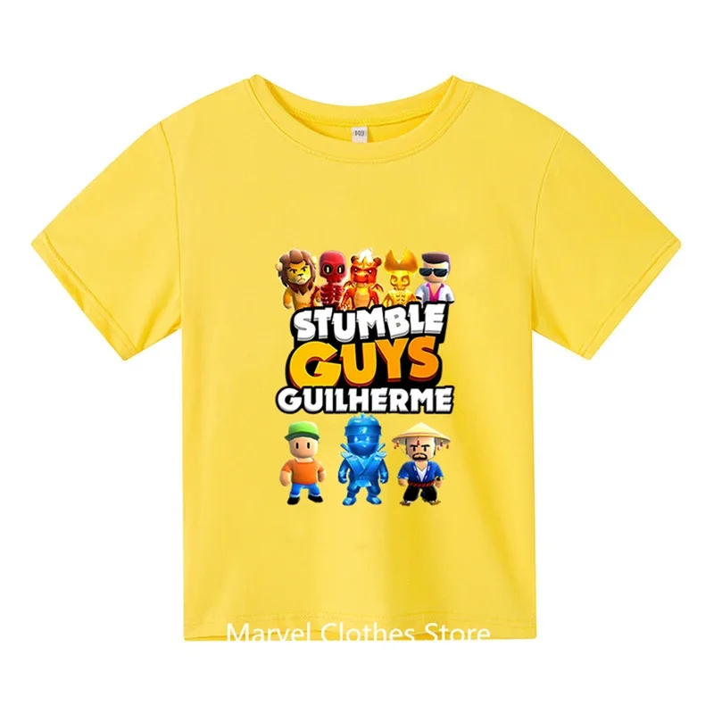 Stumble Guys Tshirt dla dzieci chłopcy dziewczęta koszula w stylu Harajuku kreskówki śmieszne t-shirty środa Stumble Guys odzież dziecięca