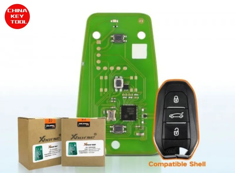 1 قطعة XHORSE XZPG00EN لوحة دارات مطبوعة خاصة حصريًا لبيجو 4A KeylessGo مفتاح ذكي مع مفتاح قذيفة مع شعار الإصدار العالمي