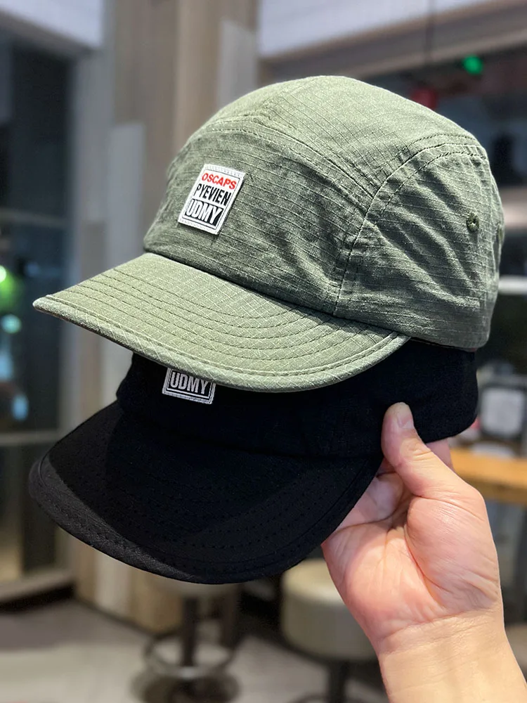 

Retro American Flat Brim Baseball Cap Waed Pure Cotton Five Panel ex Street Spor Cap Casual All Seasons Four Seasons