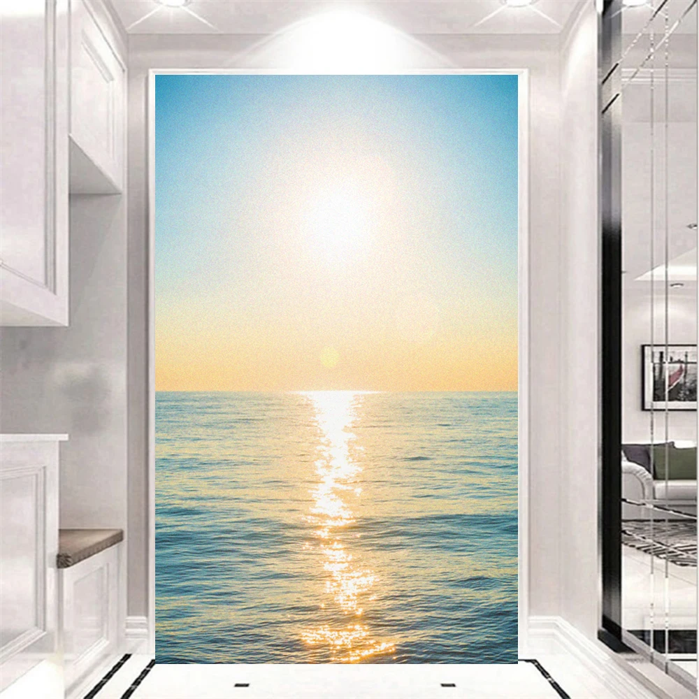 Forest Sea Decorative Privacy Window Film Heat Control UV Blocking Window Stickers Static Cling Frosted Windows Film