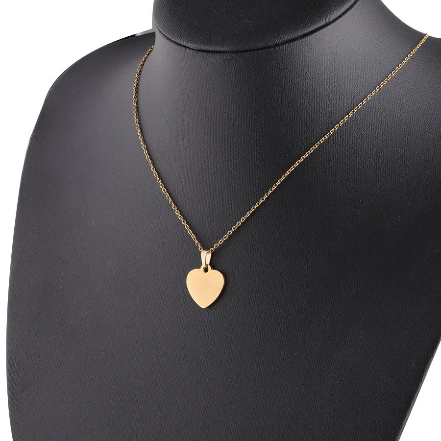 New Arrival Love Heart Pendant Necklace Mirror Polished Stainless Steel Chain Necklace For Women Gift 10Piece/lot