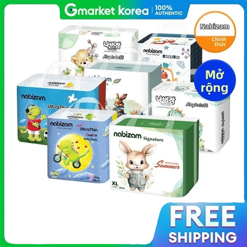 Butterfly sleep | Bộ sưu tập tã Nabi Jam dùng thử (dạng quần /dạng dán) - Giá đặc biệt miễn phí vận chuyển