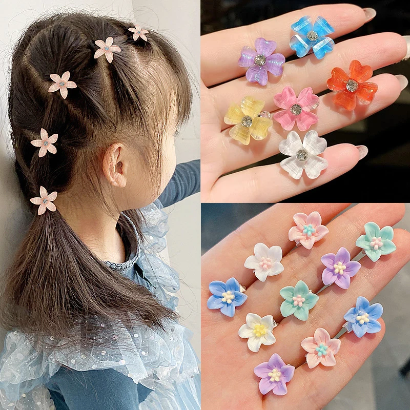 10pcs Korean Mini Flower Hair Clips Delicate Lily Flower Children Hairpin Buckle Women Girls Cute Princess Hair Accessories