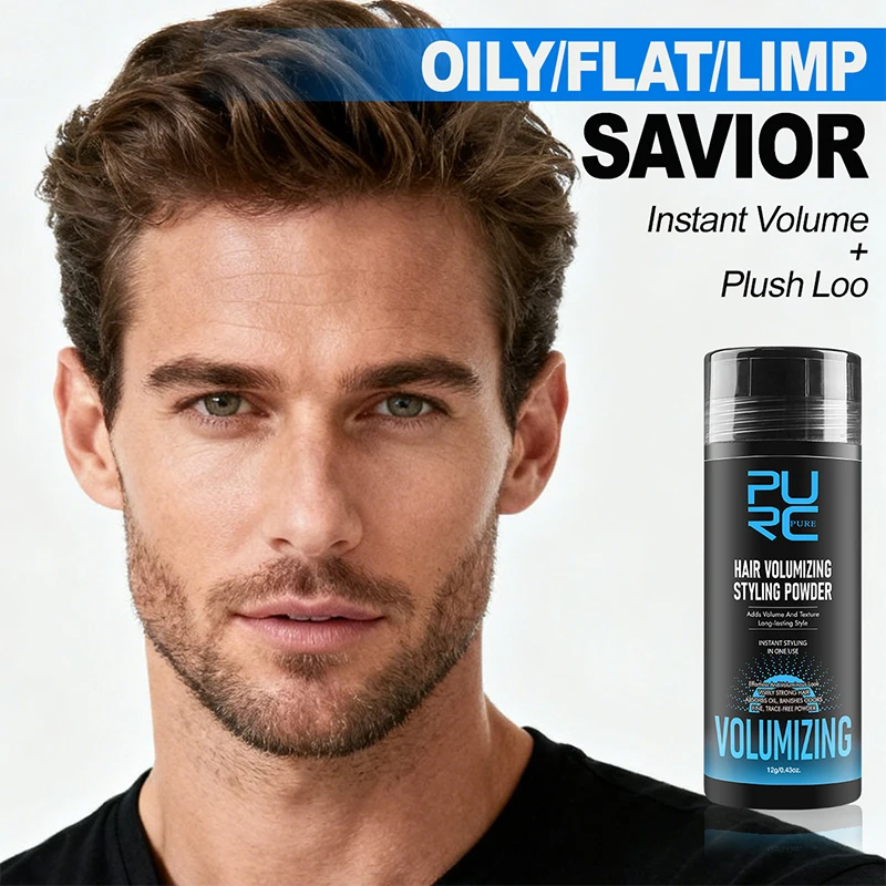PURC 3 w 1 Puder do stylizacji włosów zwiększający objętość dla kobiet i mężczyzn, długotrwały efekt, kontrola sebum, odżywiający produkt do stylizacji włosów, pielęgnacja włosów