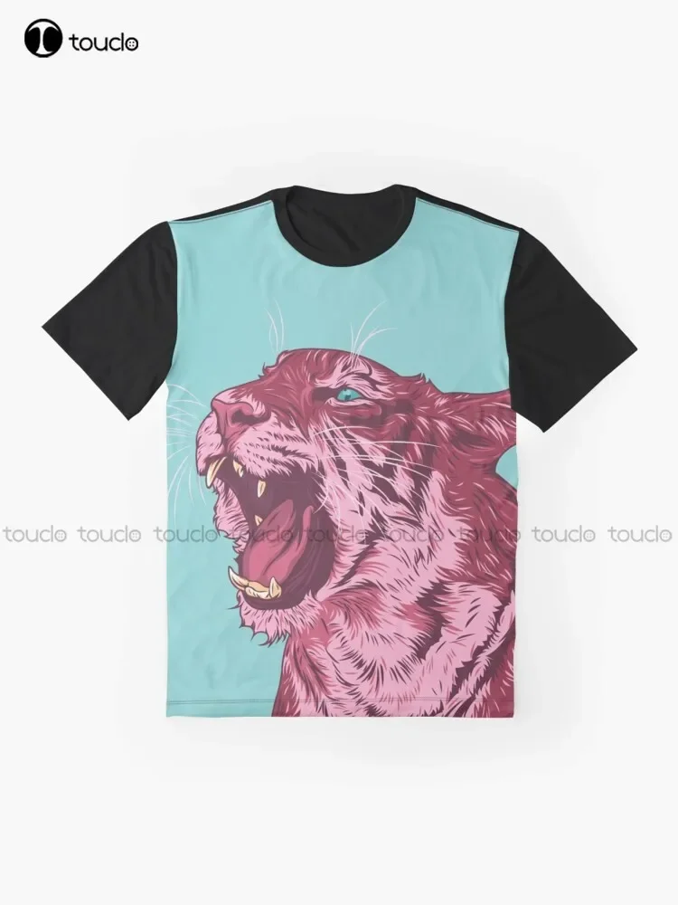 Magenta Tiger Graphic T-Shirt Digital Printing Tee Shirts Streetwear Xxs-5Xl New Popular Unisex Christmas Gift