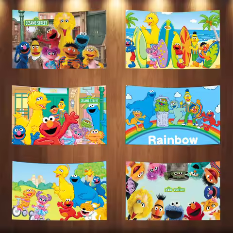 Cute Cookies ELMO Sesame Street Flag Banner Tapestry Outdoor Decors Garage Decoration Funny Flags For Bedrooms Flaga