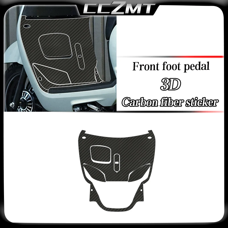 For CFMOTO 125AURA 2026 3D Carbon Fiber Decorative Sticker Front Foot Anti Scratch Protective Film Modification Accessories