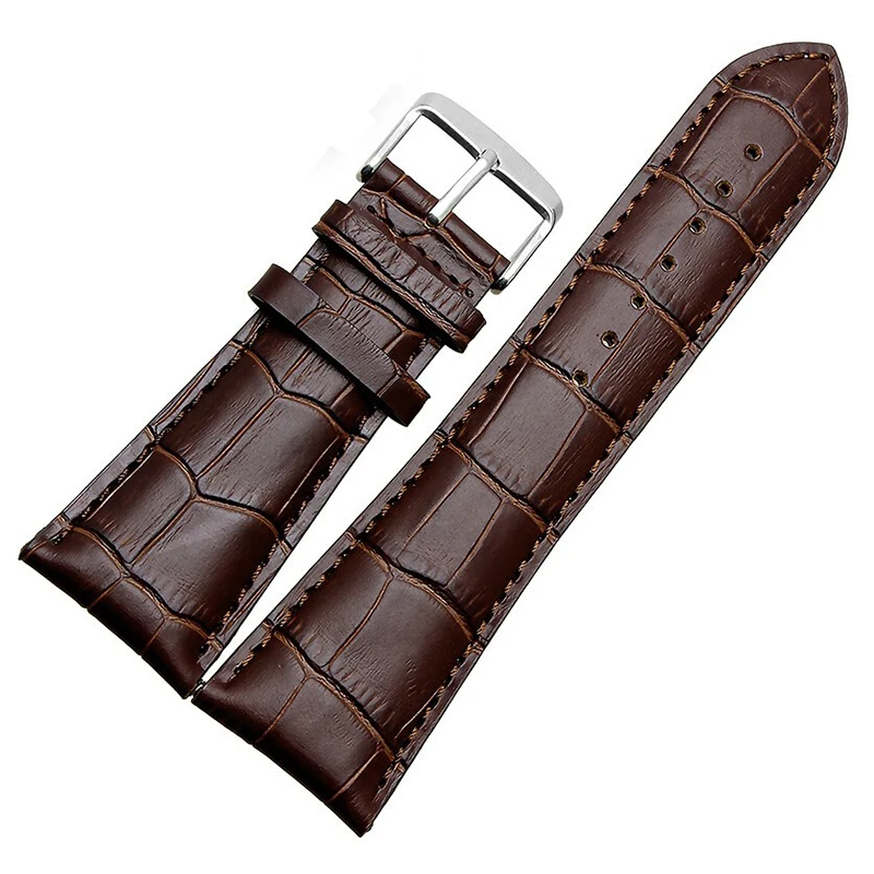 Watch strap 22 23mm 24mm 26mm 28mm big width Black brown Mens Alligator cowhide Watch Strap Band bracelets free shipping