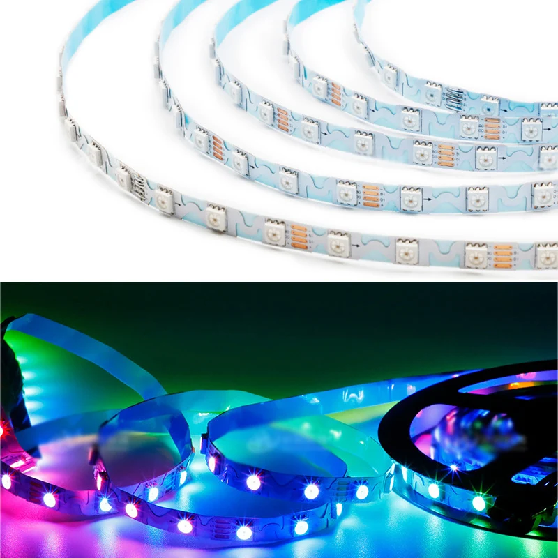 

5 м WS2815 S-образная индивидуально адресуемая светодиодная лента DC12V 60 светодиодов/м 8 мм S Гибкая полноцветная интеллектуальная RGB светодиодная пиксельная лента