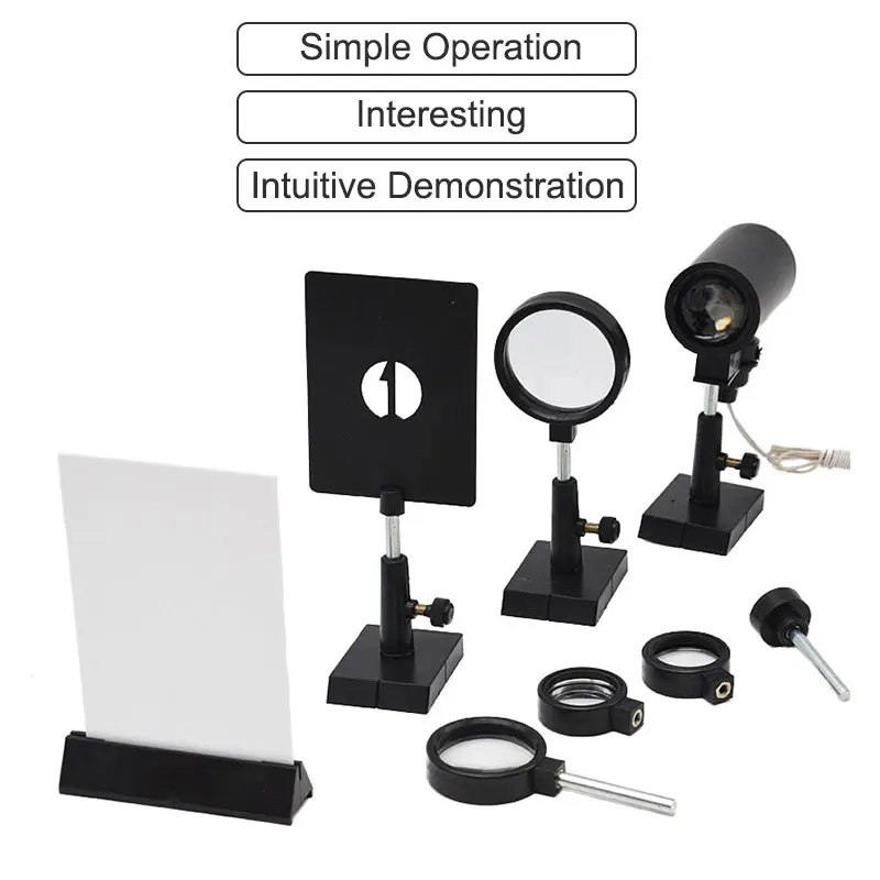 Optical Experiment Set Plano Convex Lenses Double Convex Lens Candle Holders Set \