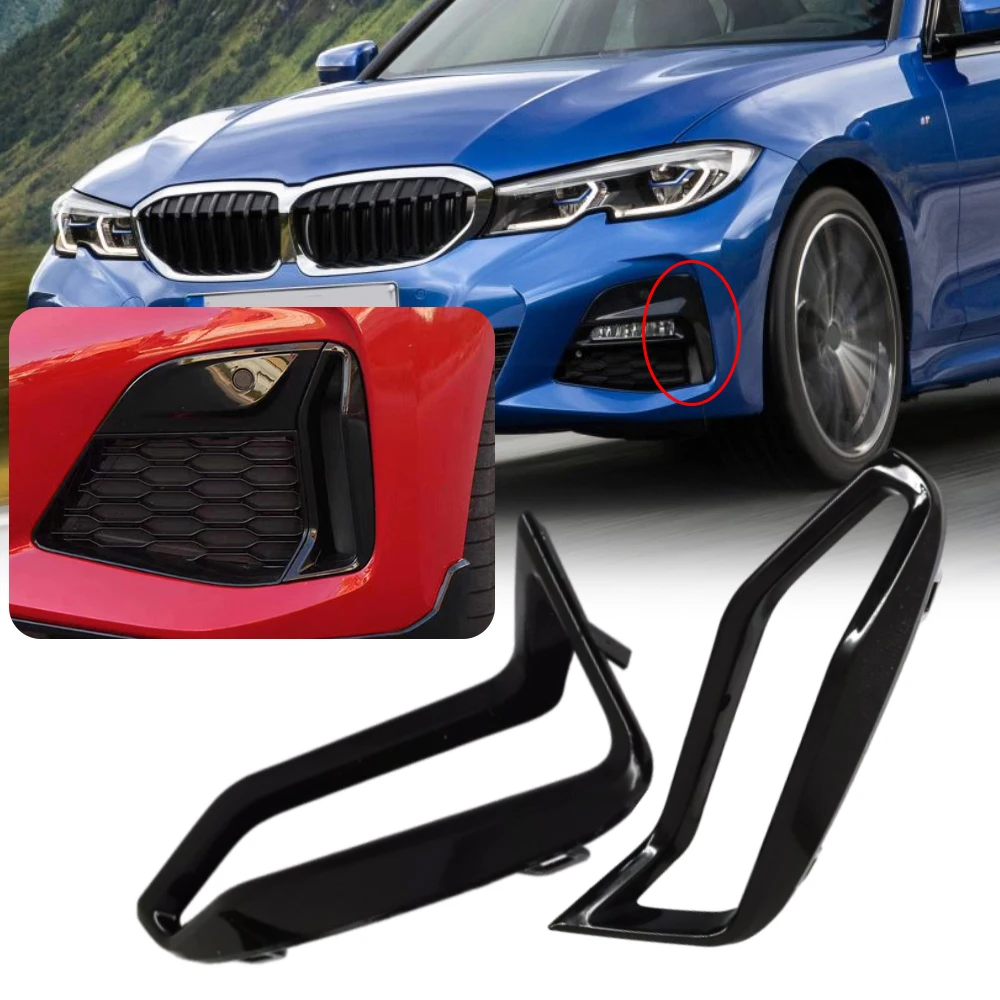 

2pcs Car Front Bumper Fog Lamp Grill Trim for BMW 3 series G20 G21 M340i M340iX 2018 2019 2020 2021 2022 51118093301