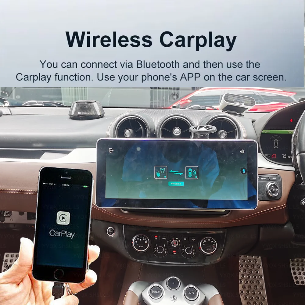 

12,3 "для Ferrari FF 2011-2016 беспроводной Carplay автомобильный радиоприемник GPS навигация стерео Android авто ЖК-экран интеллектуальный системный блок