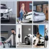 Afyeev-ポータブル電気自動車充電器,Wi-Fi付きEV充電器,アプリケーション,Bluetoothバージョン,リモコン,CEEプラグ,3相,タイプ2,11 kW,16A 6