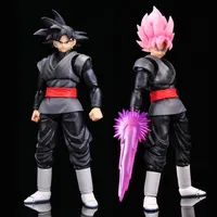 KO SHF Dragon Ball Goku Black Zamasu Goku Super Saiyan Rose Goku Articulated Action Figure Full Accessories Anime Model Toy Gift