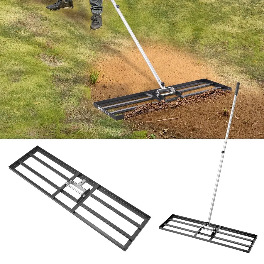 

Lawn Leveling Rake Lawn Leveler with 83.9 in Handle 36x10 in Ground Plate RustResistant Carbon Steel Soil Leveler 3 Heights Adj