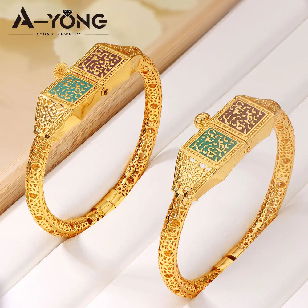 

Арабские мусульманские свадебные открытые браслеты, 21 К позолоченные Алжир, винтажный свадебный браслет, Дубай, женские классические ювелирные изделия для свадьбы