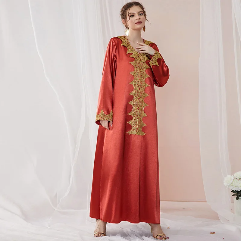 

Autumn Winter Abaya Embroidered Kaftan Women Muslim Fashion Maxi Dress Islamic Clothing Dubai Turkey Caftan Morocco Vestidos