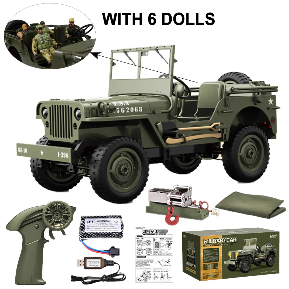 JJRC C8815 4WD Off-road RC Auto RTR Crawler 2.4G 1941 Mb Scaler Willys Jeep Klimmen Schaal Militaire Vrachtwagen Voertuig Volwassen Kinderen Speelgoed