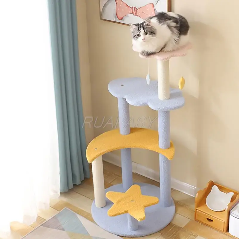 Cat Tree Pets Cat Scratcher Tower Home Furniture Cat Scratching Post Climbing Toy Spacious Perch Cat Tree Tall Cat Tower