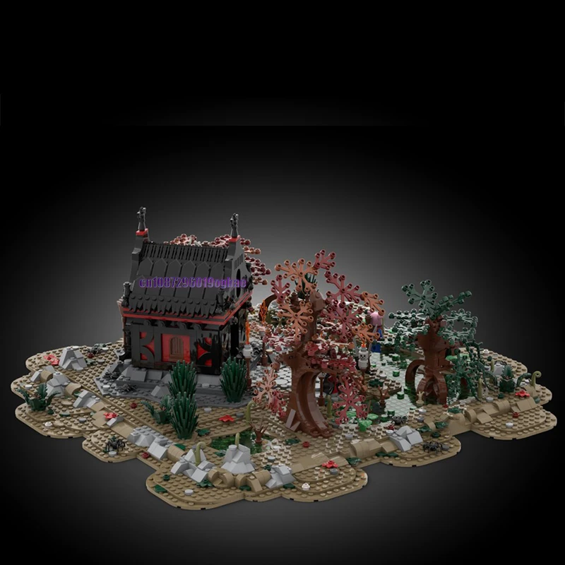 2951pcs European Street View Medieval Village Diorama Witch's Swamp model DIY creative ideas Retro childToy Birthday Gift blocks