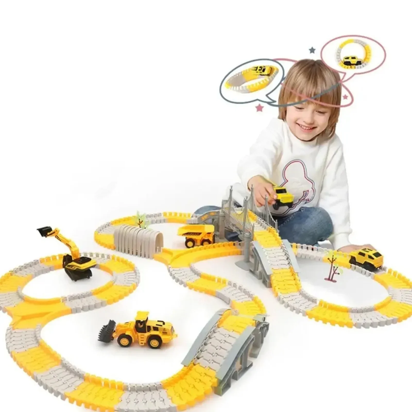 

New Children'S Car Car Building Electric Roller Dinosaur Winding Mountain Road Railroad Speeder Toy