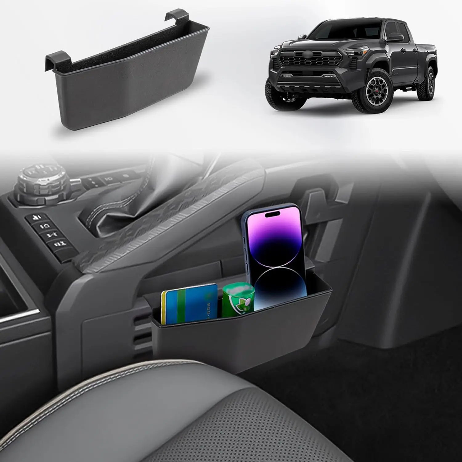 

Tucknbox Center Console Organizer For Toyota Tacoma 2024 2025 Passenger Side Storage Car Box Hanging Tray Interior Accessories