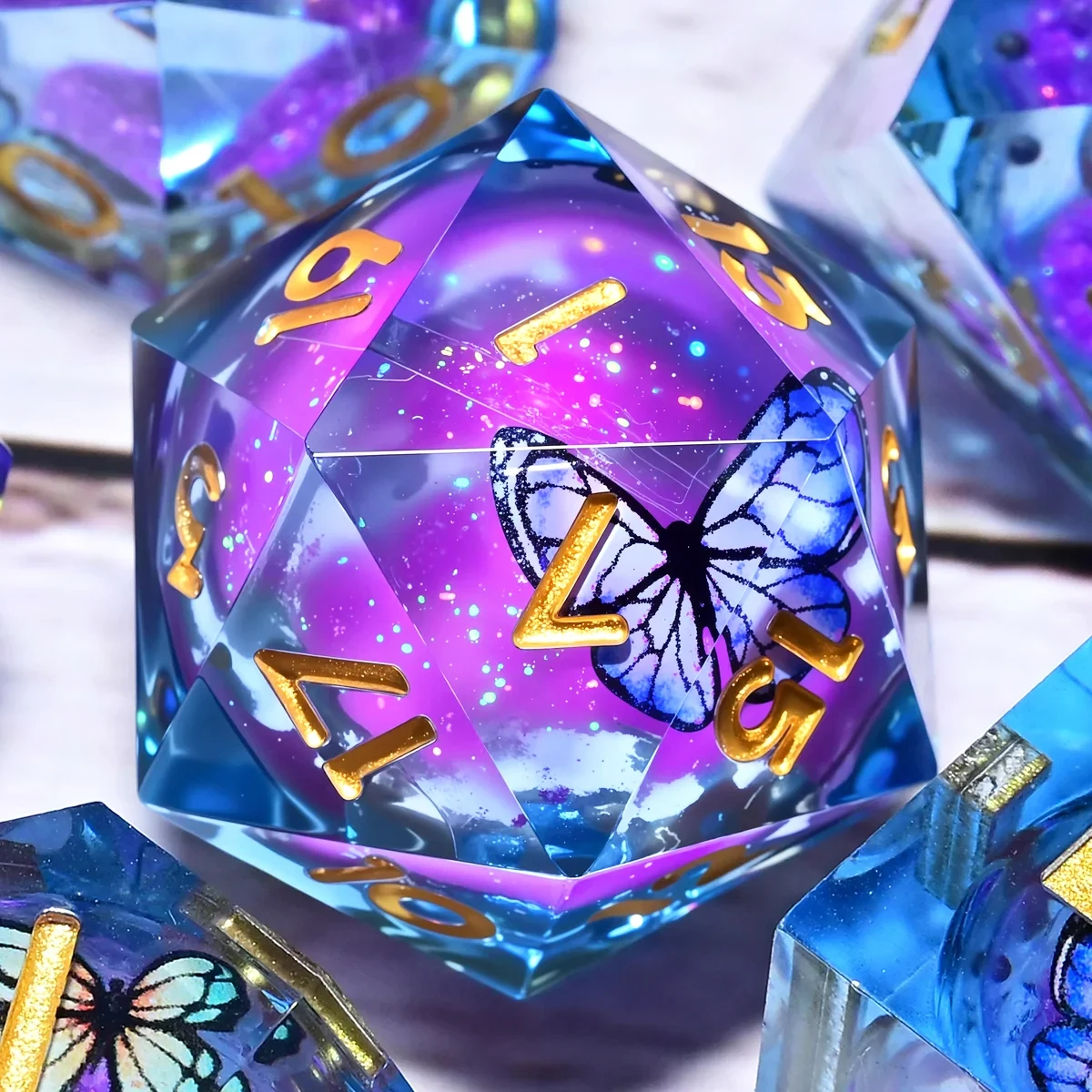 

7-Piece Set DND Resin Dice for Dungeons And Dragons DND 5e RPG Board Game Tabletop Role Playing Dice Gift for Birthday