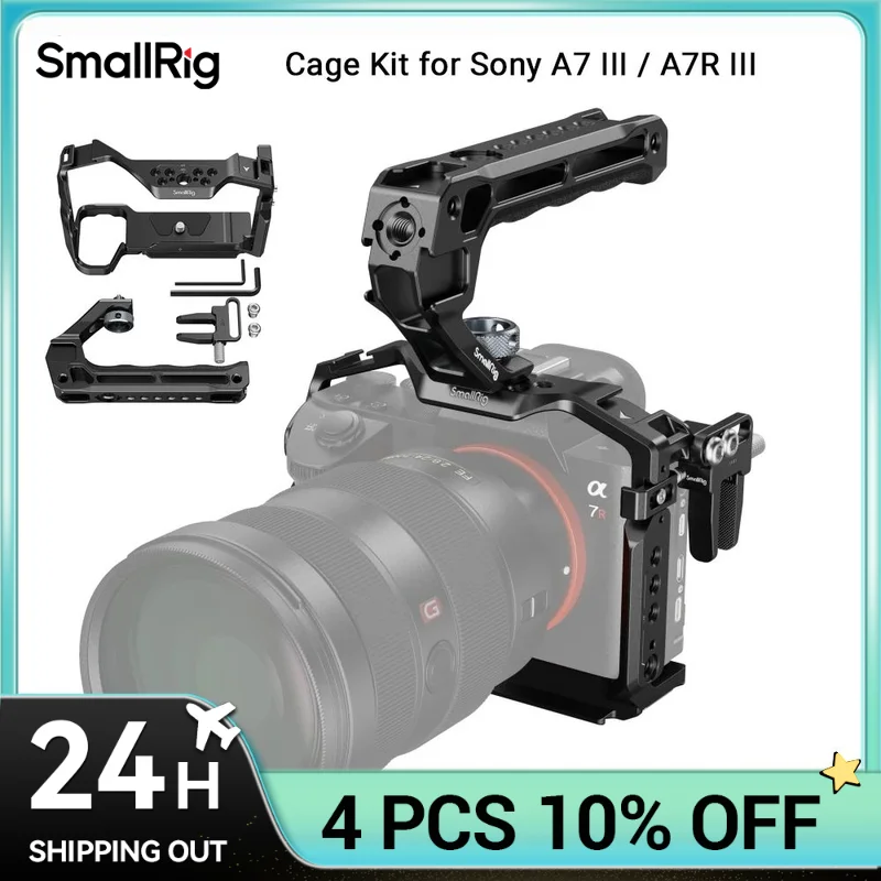 

SmallRig A7 III / A7R III Cage Kit with Top Handle HDMI Cable for Sony Alpha 7 III / Alpha 7R III Portable Handheld Kit 4198