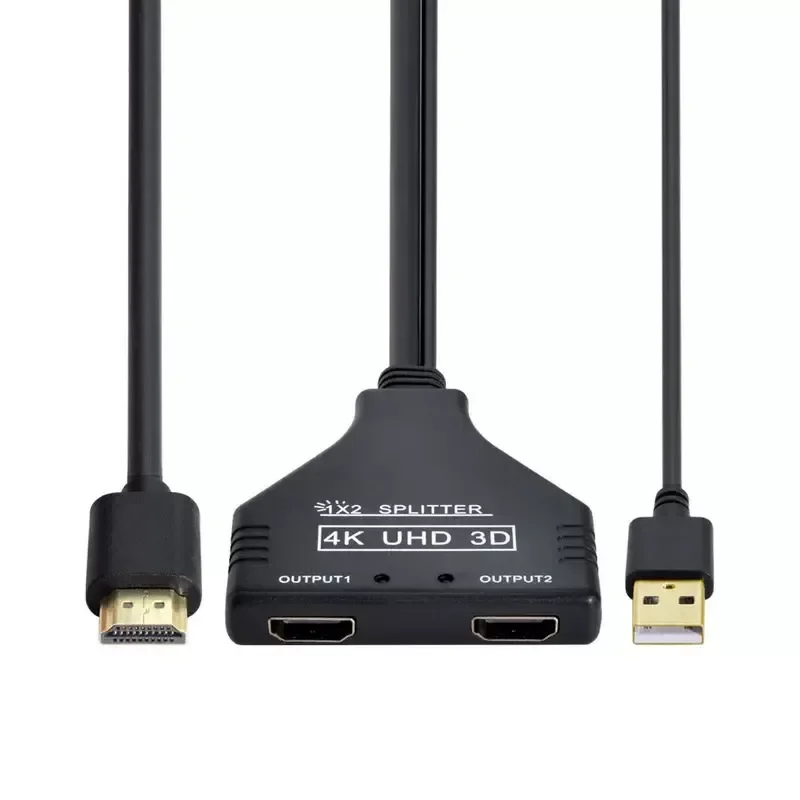 for NVME HDMI Splitter 1 in 2 Out with Power Supply HDMI 1.3 Distributor 1080p Simultaneous Display Same Screen Copy