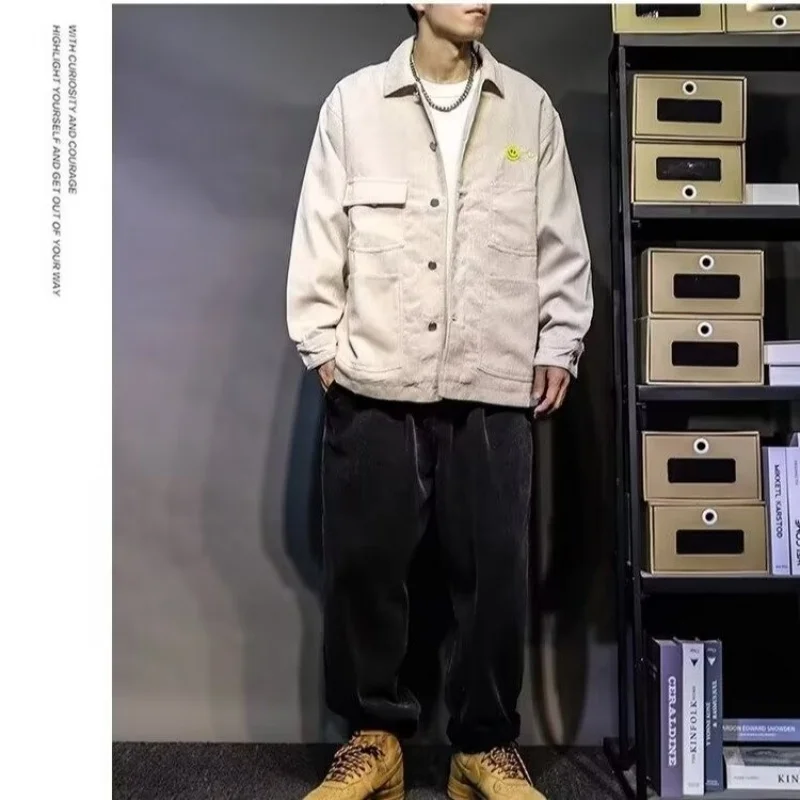 

Популярная Instagram минималистичная универсальная художественная тенденция Harajuku, японская новая модная темпераментная оригинальная вельветовая куртка