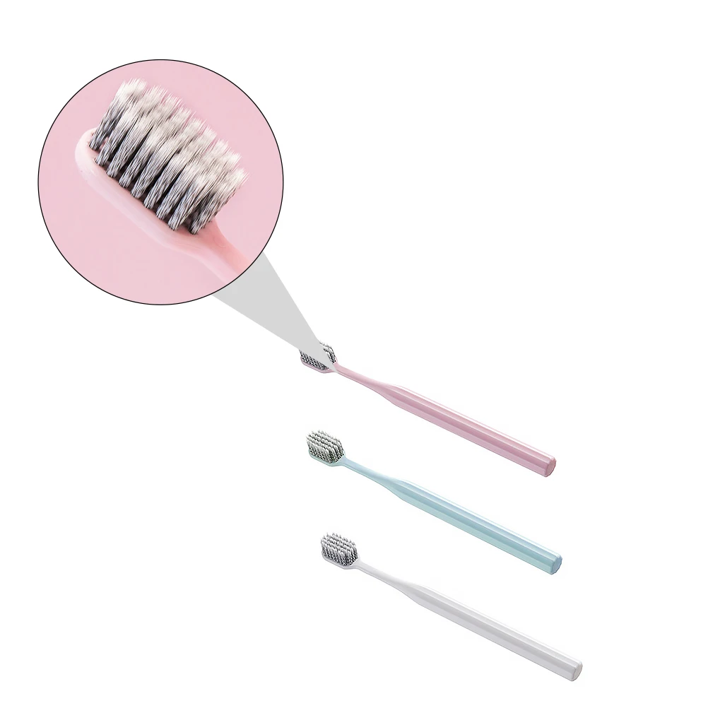 3 قطع فرشاة أسنان ذات شعيرات ناعمة للاستخدام للبالغين، شعيرات تدوم طويلاً، تصميم فعال لصحة الفم #2