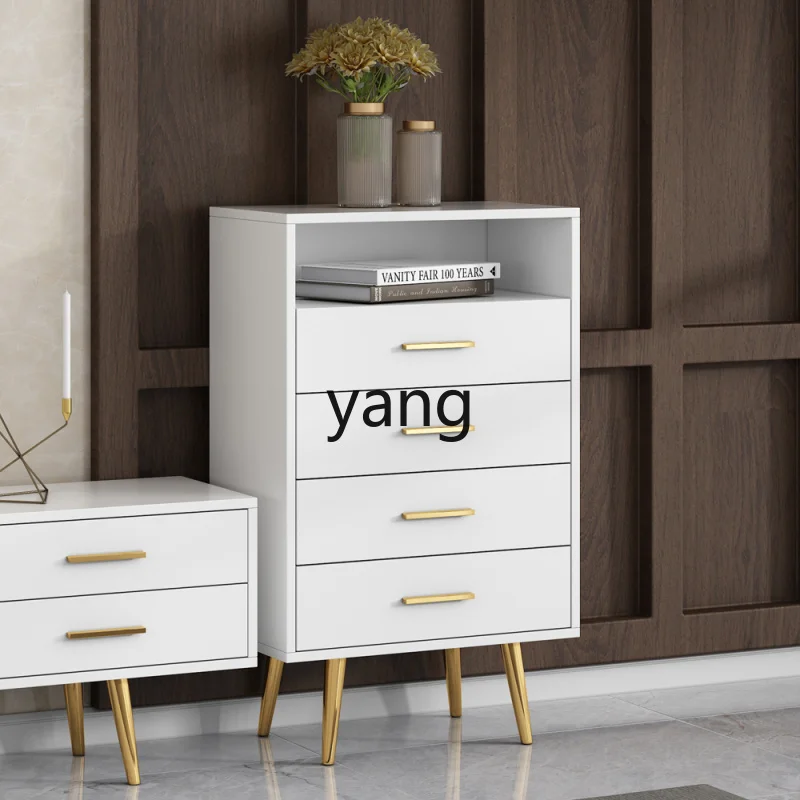 LXL Modern Minimalist TV Side Cabinet Living Room Chest of Drawers Locker Combination White Storage