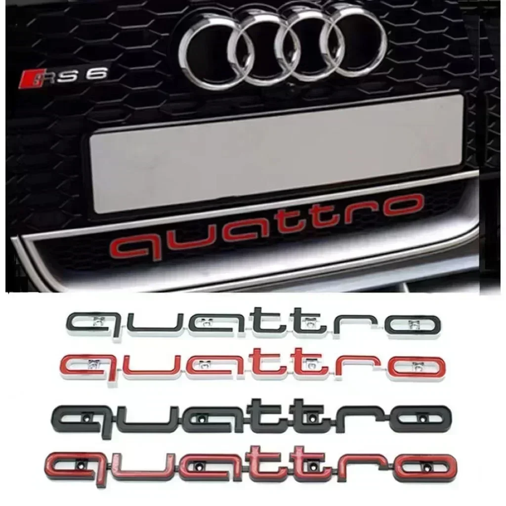 

3D ABS Car Front Grille Emblem for Audi Quattro Logo A3 A4 A5 A6 A6L A7 A8 Q3 Q5 Q7 S3 S4 S5 RS3 RS4 RS6 Badge Accessories