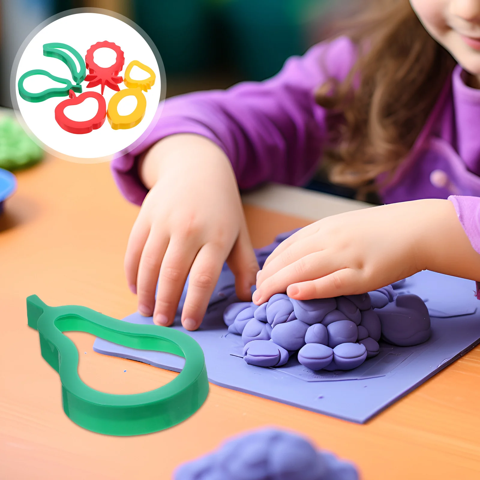 

1Set Kids Dough Accessories Fruit Shaped Cutters Plastic Clay Molds Creative Play Tools for Toddlers Preschoolers