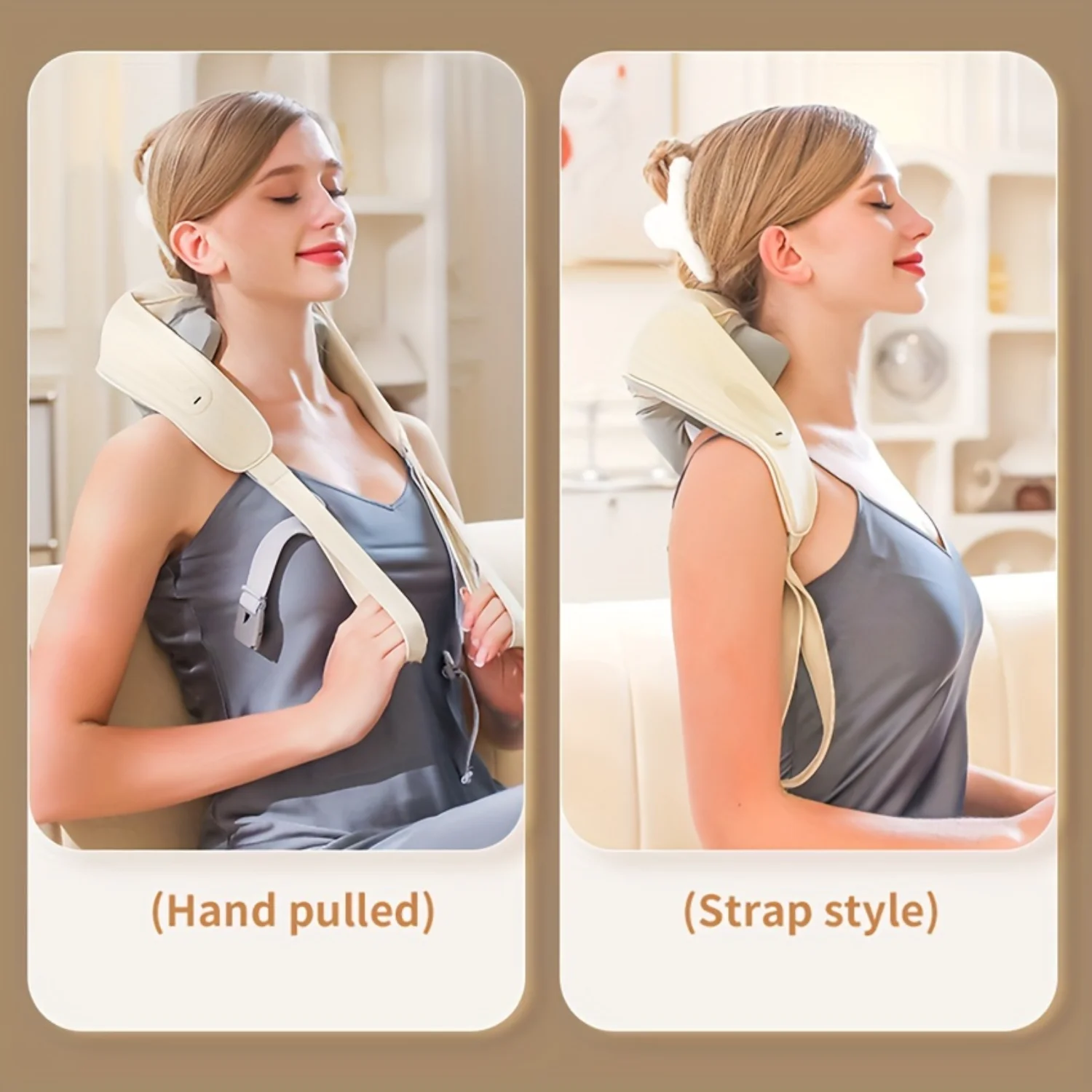 Masajeador de cuello Shiatsu - Almohada de masaje calentada 3D recargable