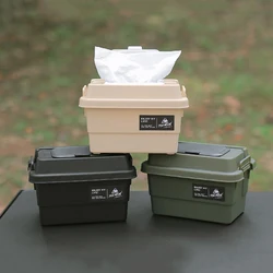Multifunctional Outdoor Storage Box 1.1L Portable Napkin Paper Tissue Storage Case Moisture-Resistant for Camping Hiking Travel