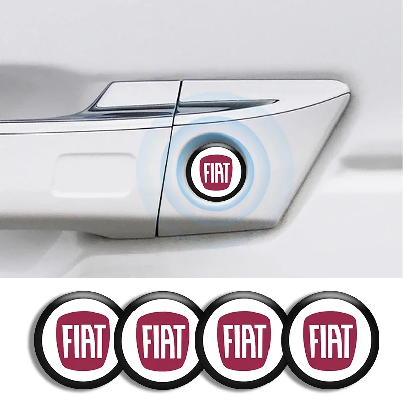 Pegatinas para la cubierta del orificio de la llave del coche, 4 piezas, para Fiat 500X 500L Tipo Panda Punto 500e 500L Tipo, pegatinas antipolvo para el emblema de la cerradura de la puerta, piezas de automóvil