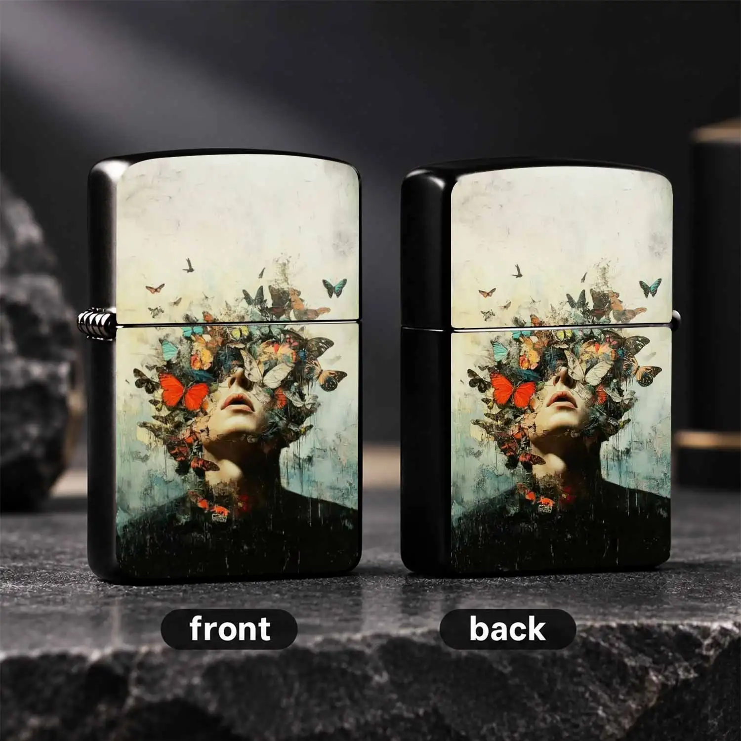Creative Surreal Head Portrait Lighter, Textured Artistic Vintage Decor, Stylish Portable Daily Carry Accessory, Ideal For Gifting And Multi-Scene Use, Unique Aesthetic Collectible Practical Companion A Humorous And Interesting Lighter